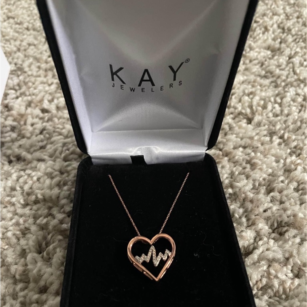 Heart Beat Rose Gold Necklace